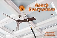 Vista 4 de Cobweb Duster Head Brush/ Spider Web Brush for Outdoor & Indoor Web Cleaning/ Twist-On Corner Duster Fits Standard Acme Threaded Extension Poles