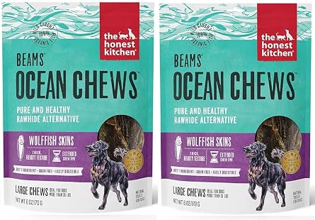 The Honest Kitchen Beams Fish Skin Treat - Dehydrated Grain Free Fish Skins Dog Chew, Talls 12 oz