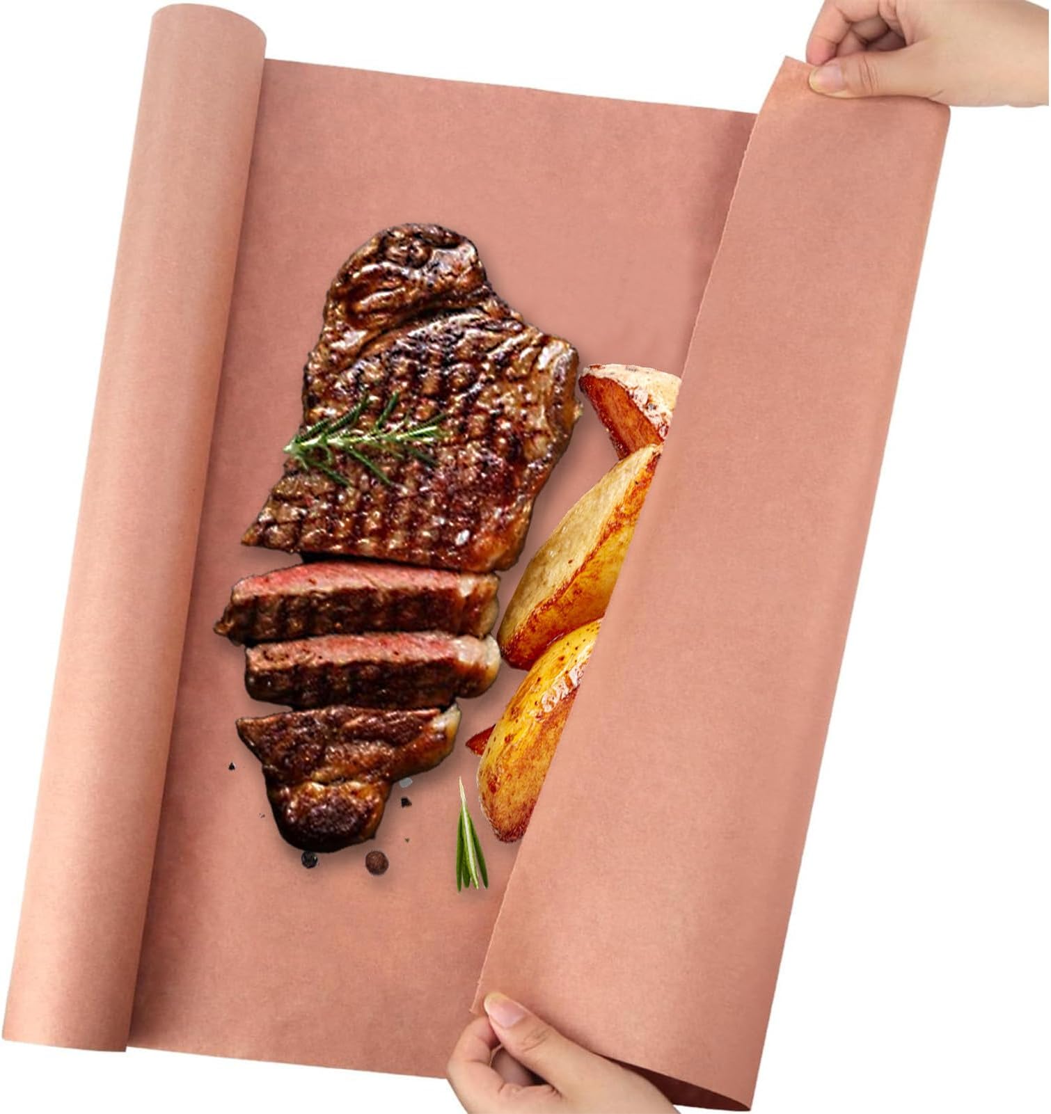 FONWUJIOT Pink Butcher Paper BBQ Kraft Paper - 45 cm x 15 m Pink Butcher Paper Roll, Butcher Paper Perfect Cooking Juicy, Butcher Paper BBQ Accessories for Grill, Smoker, Fish Meat, BBQ, Oven