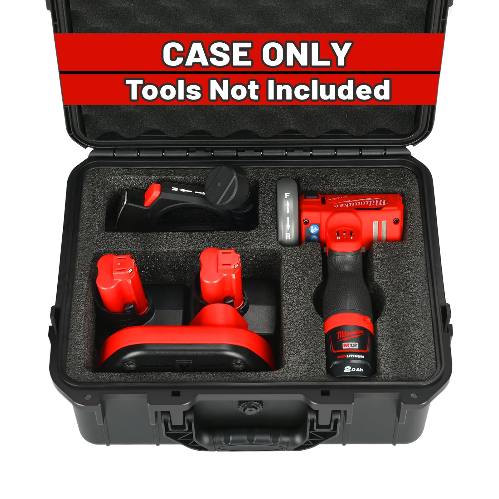 Hard Case for Milwaukee M12 FUEL 12V 3 Inch Brushless Compact Cut Off Tool Kit - Waterproof Box for Tool | Battery | Charger | Cutting Dust Shroud (Case Only)