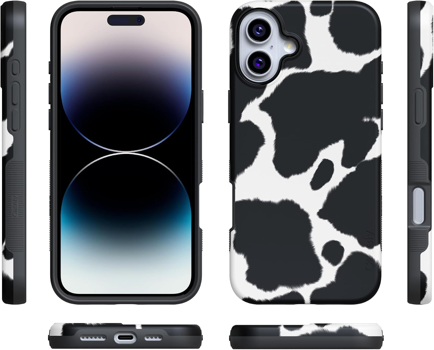 Casely iPhone 16 Plus Case | Current MOOd | Cow Print | Bold Protective Design | Compatible with MagSafe