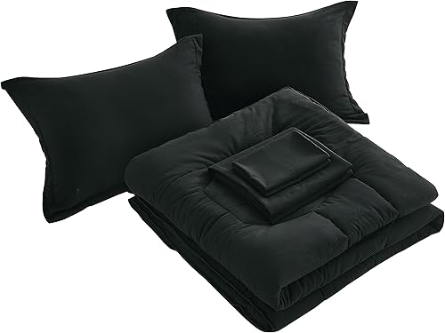 Miniatura 9 de Chezmoi Collection Piper - Juego de cama matrimonial en una bolsa, 7 piezas con diseño geométrico de panal de abeja, acolchado de microfibra lavada