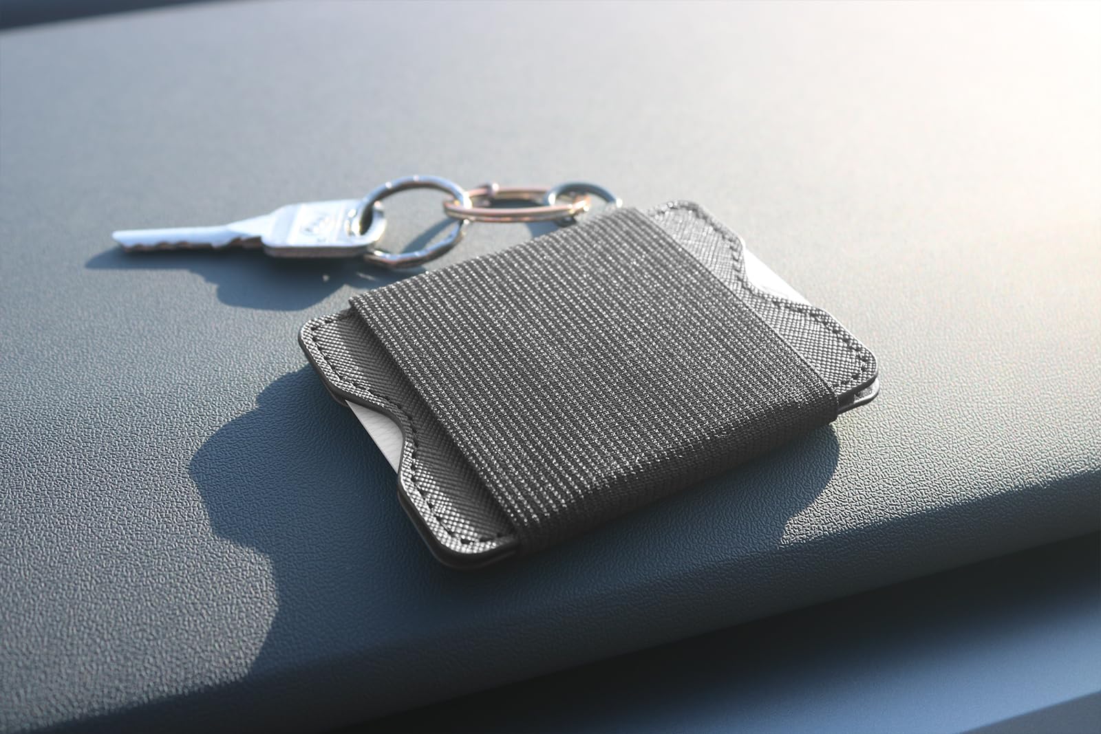 QIAQIAYU Minimalist Card Holder Wallet Vertical Card Holder Slim elastic Wallet for Women Men (Black A)