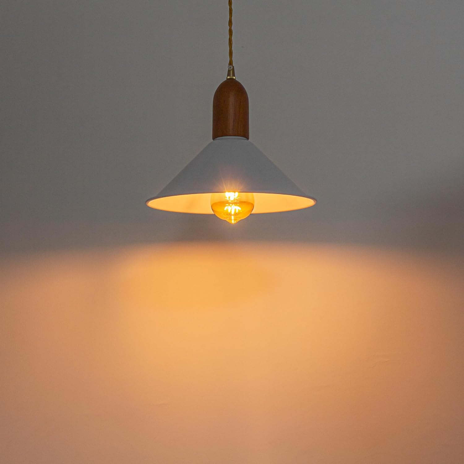 Remote Control with E26 2700K-6500K LED Bulbs H-Type Track Lighting Pendant Restaurant White Light Adjustable Wire Length, Halo Track Mounted for Kitchen 3 Lights,4 ft,10.2"(Walnut Wood)