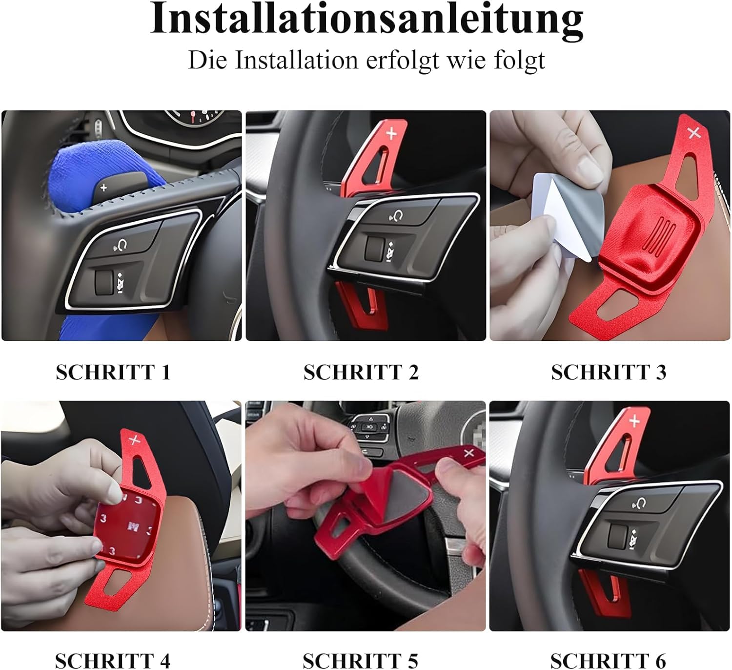 Alrens Lot de 2 palettes de changement de vitesse pour volant de voiture - Extension en aluminium racing - Compatible avec VW Golf 8 MK8 Tiguan CC Tiguan L Touran L Teramont Phaeton C-TREK Lamando