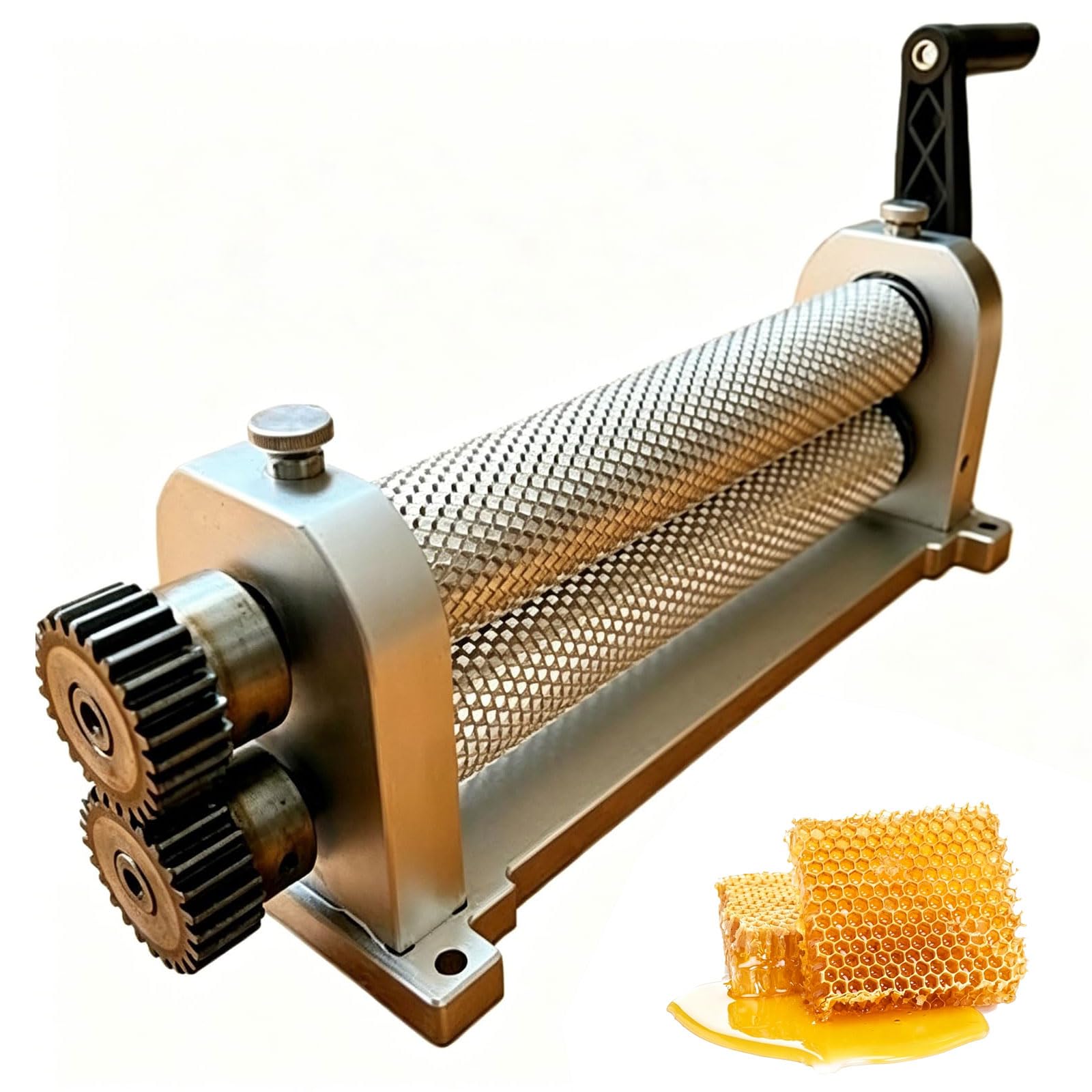 YXFAZPP Manual Beeswax Comb Foundation Roller Mill Machine, Aluminum Alloy Honeycombs Printing Stamper with Adjustable Cell Sizes (size_name 5.1mm)