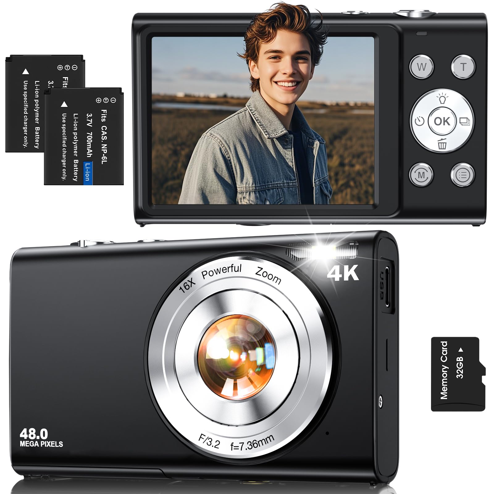 Appareil photo numérique, 4K Ultra HD pour photographie, appareil photo