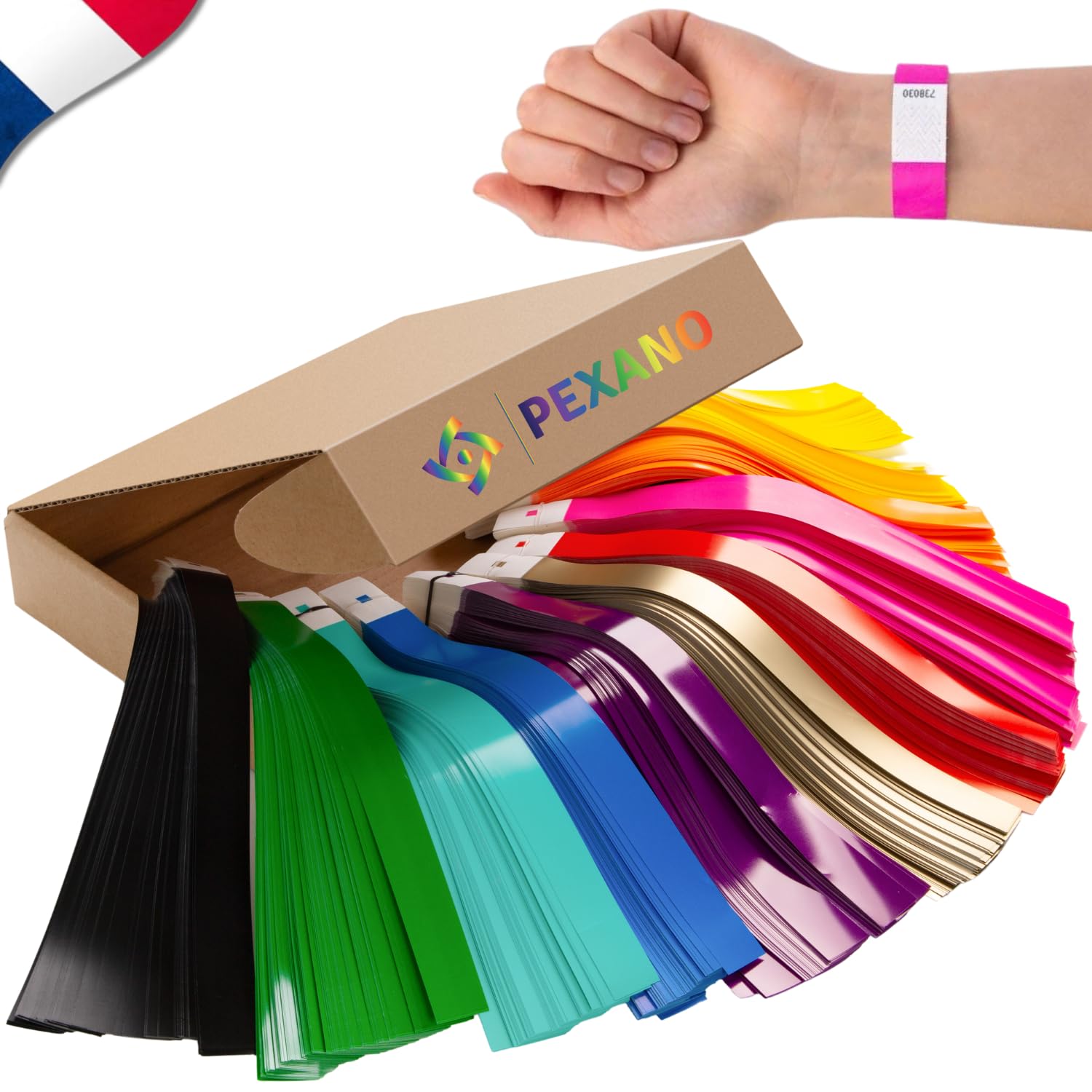 Bracelet Papier Événements x1000 ✮Marque Francaise✮ Bracelet Identification Adulte pour Entrée Soirée Enfant Kermesse Spectacle Festival Concert Foire - Étanche 10 Couleurs Premium ✯GARANTIE À VIE✯