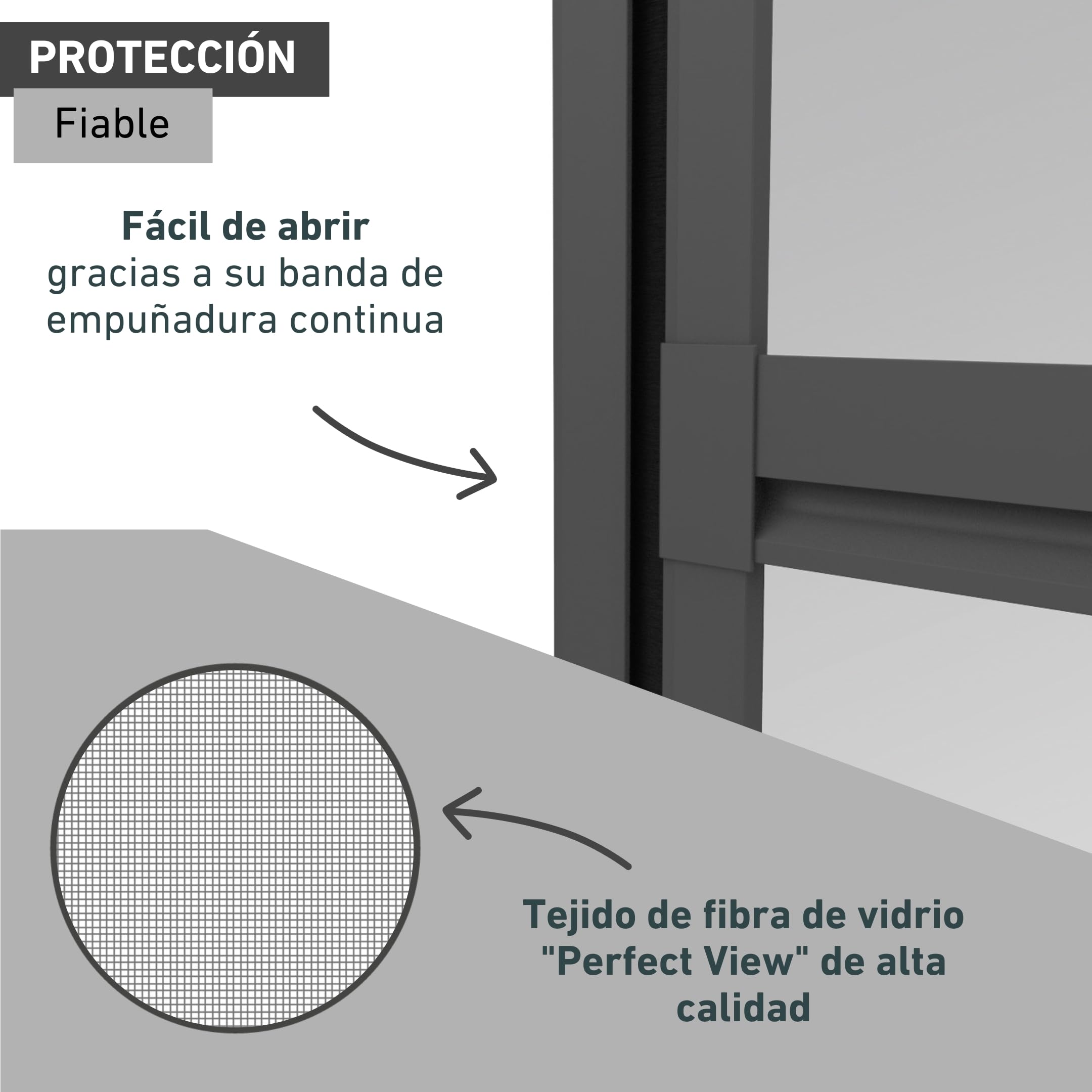 Windhager Mosquitera para puerta colgante EXPERT, puerta oscilante contra insectos, puerta giratoria, protección contra insectos, marco tensor, 100 x 210 cm, antracita, 03241