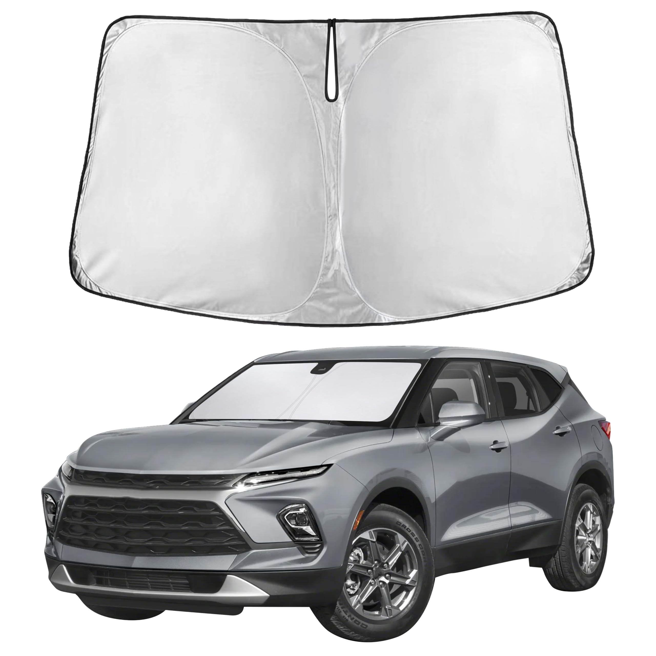 Autovir Windshield Sun Shade Fit for 2019-2024 2025 2026 Chevrolet Blazer Sunshade, Front Car Window Shades Sun Visor, Blocks UV Rays & Heat, Car Accessories Fit for Chevrolet Blazer 2019-2026