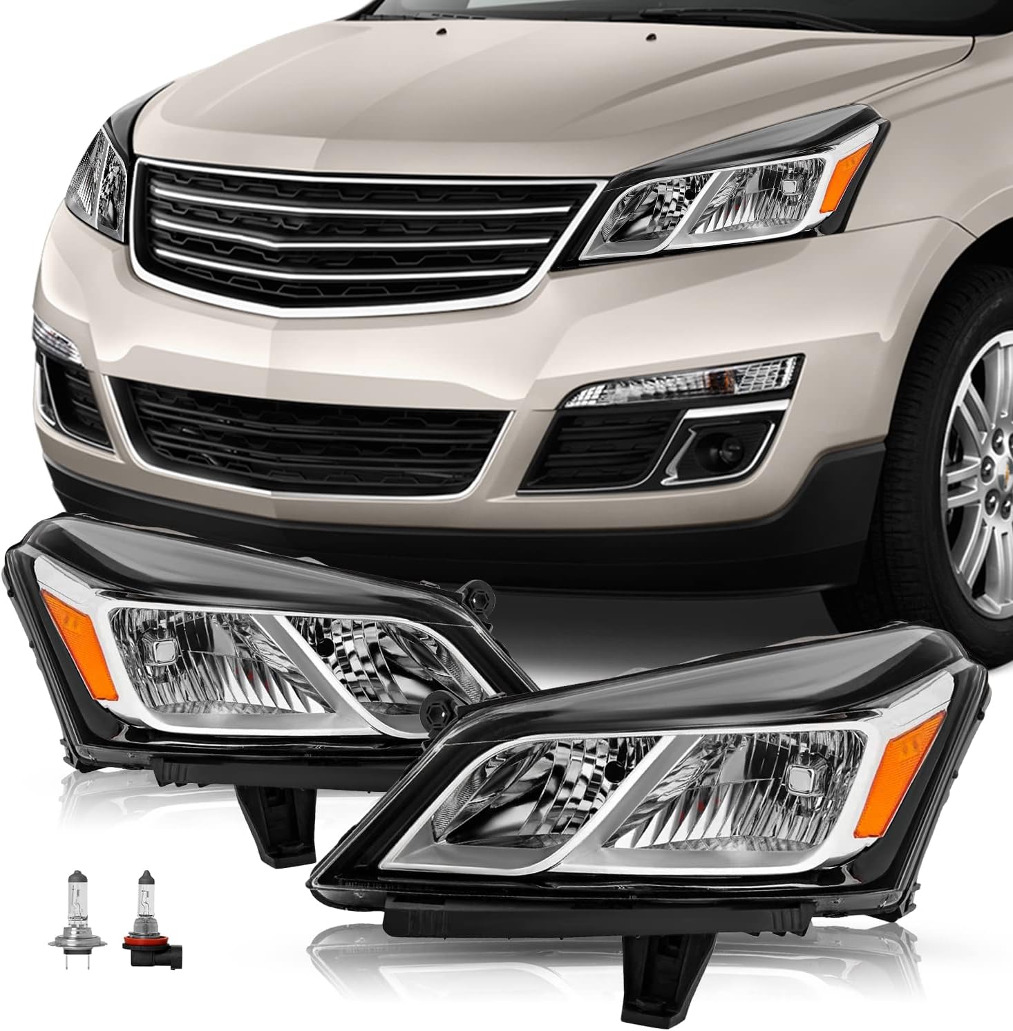 TUSDAR Fits For 20132017 Chevy Traverse [Halogen OE Style
