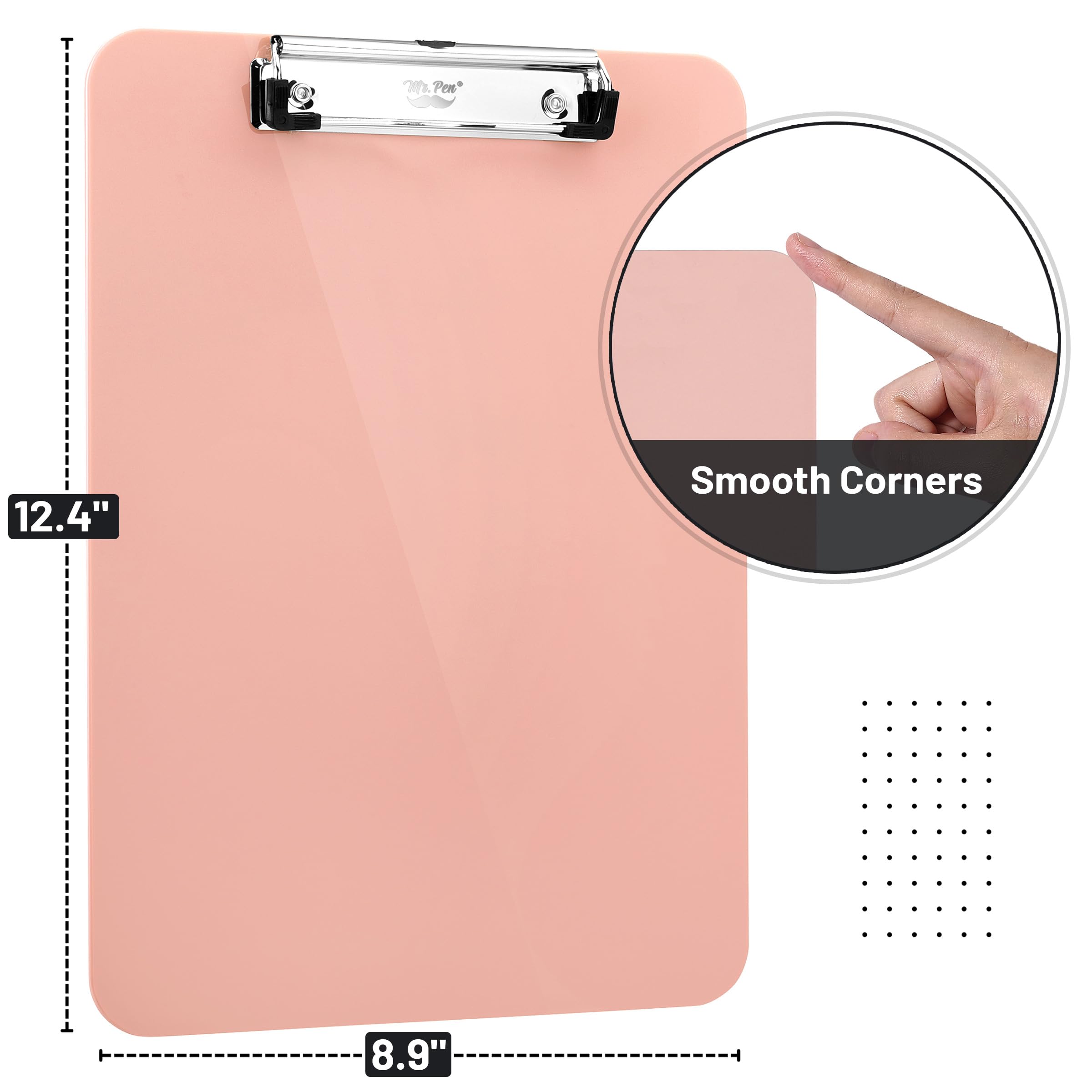 Mr. Pen- Plastic Clipboard, 12.5' x 9', Pastel Orange, Clipboard for Kids & Adults - Image 2