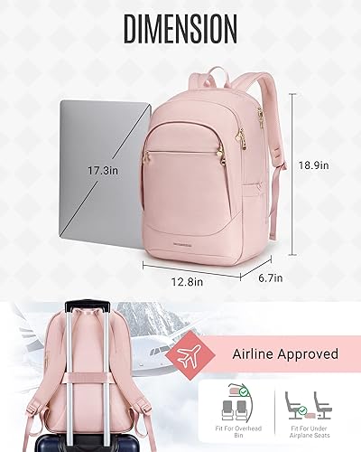 Miniatura 3 de LIGHT FLIGHT Travel Laptop Backpacks for Women, 17.3 inches Anti Theft Laptop Backpack with USB Charging Hole, Water Resistant College Bookbag,
