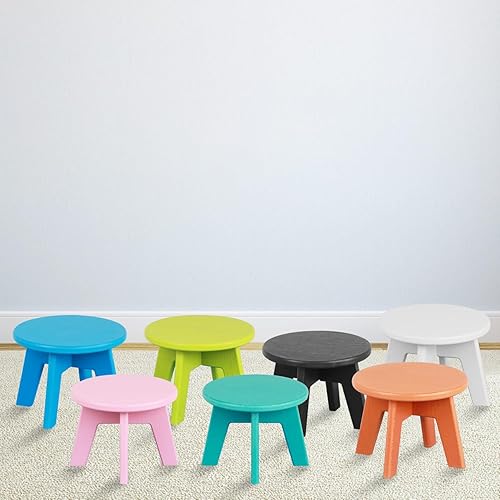 Miniatura 4 de BIVODA Taburete escalón para adultos, taburete de pie para exteriores, HDPE, sin montaje, ideal para cocina, baño, dormitorio, jardín (negro, 2)