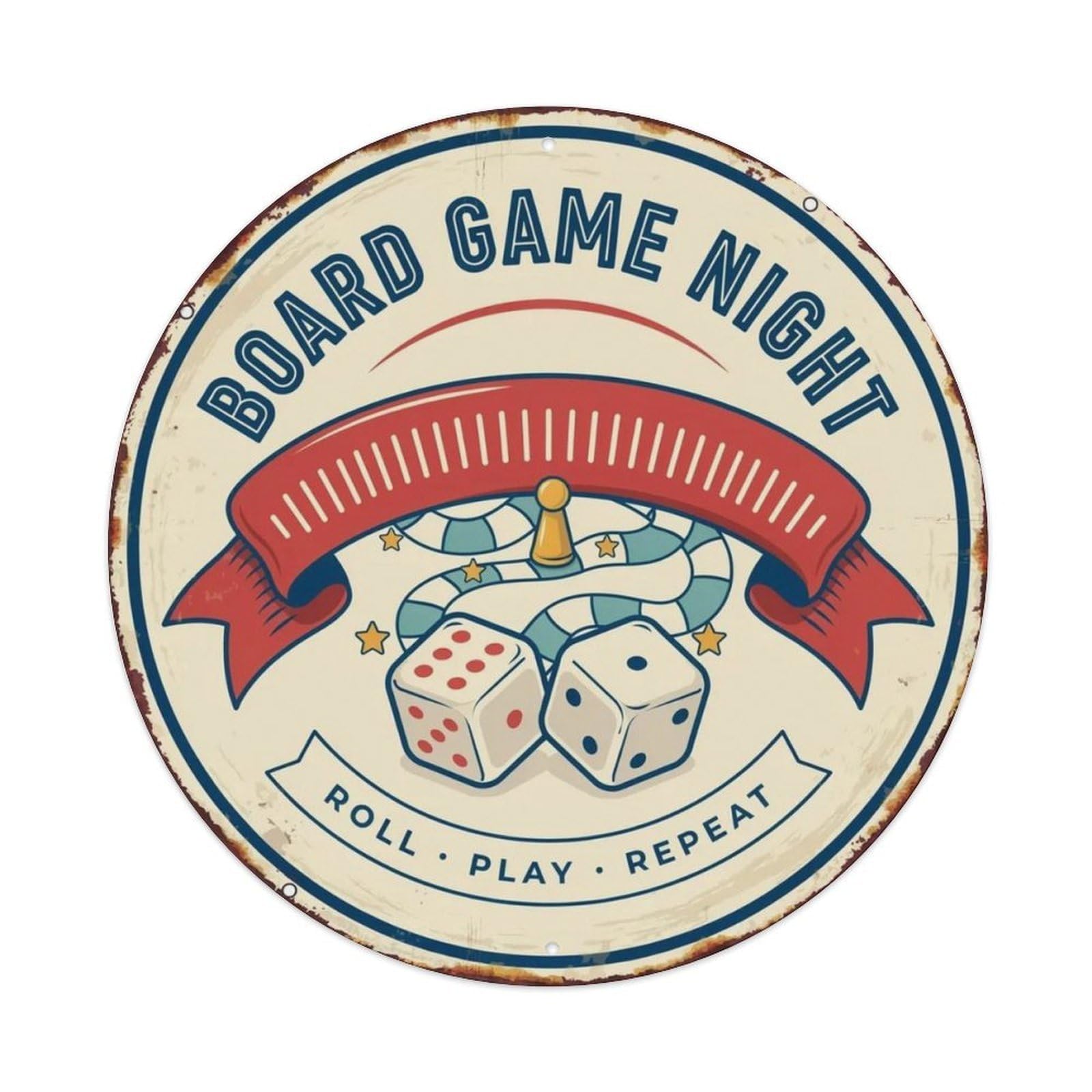 Board Game Night Metal Tin Sign Plaque
