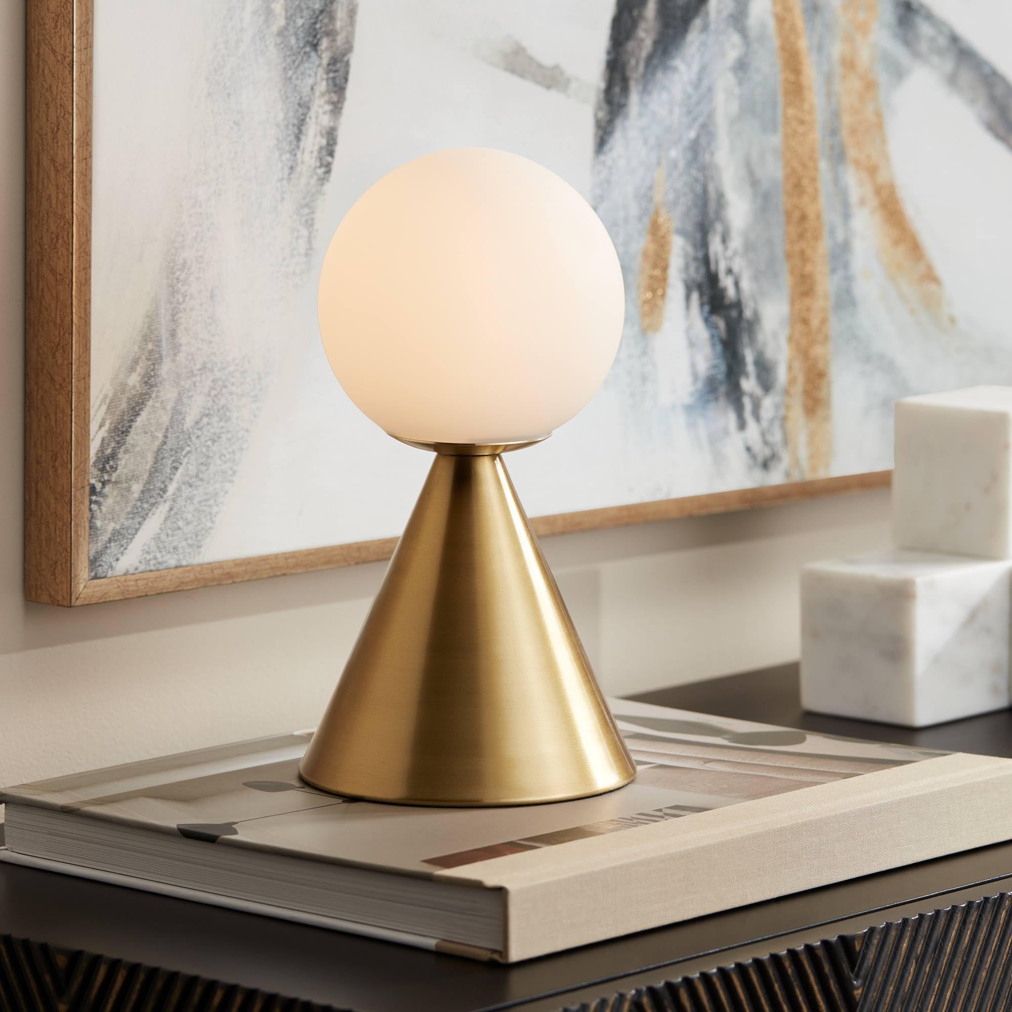 Amazon Brand Rivet Modern Glass Globe Living Room Table Desk Lamp