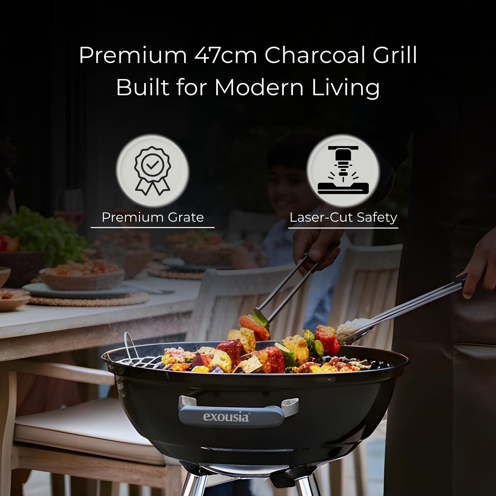 Exousia Charcoal Grill - Portable Fire Bowl -2