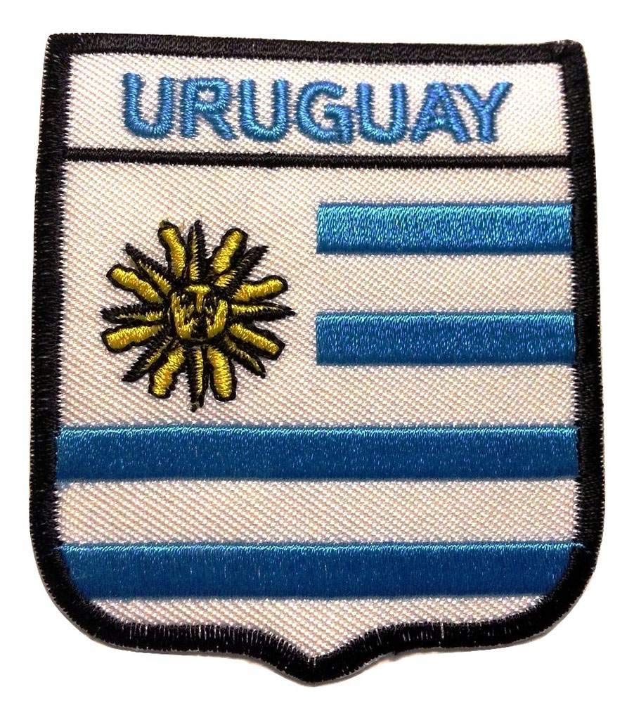 Toppe Patch termoadesive ricamate jeans cucito vestiti stoffa termoadesiva Bandiera Sudamerika Uruguay Montevideo 7 x 6 cm Toppe Patch termoadesive ricamate jeans cucito vestiti stoffa termoadesiva Bandiera Sudamerika Uruguay Montevideo 7 x 6 cm
