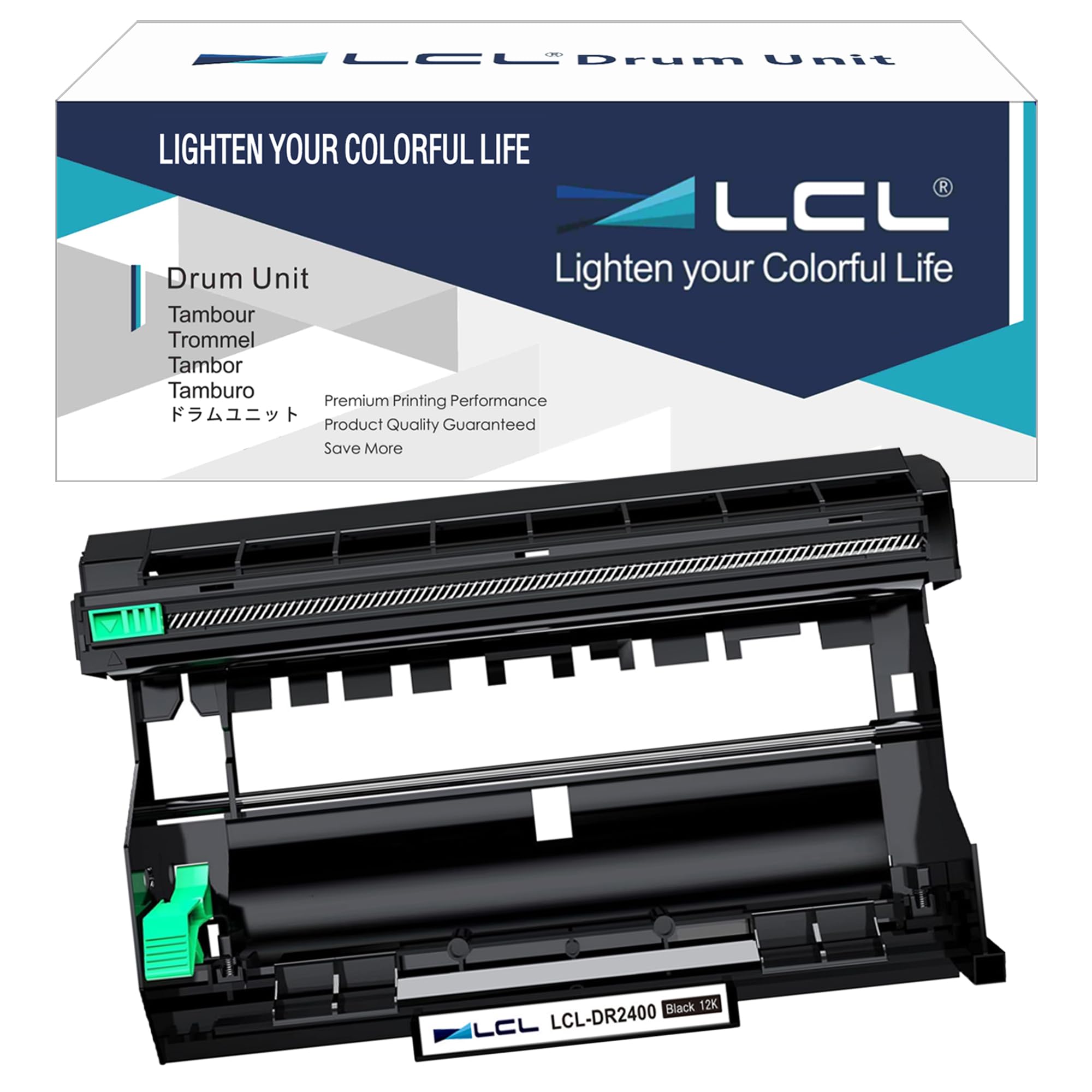 LCL Tamburo Compatibile DR2400 DR-2400 DR2425 High Yield Sostituzione per Brother HL L2350DW HL-L2310D HL-L2357DW HL-L2375DW HL-L2370DN HL-2370DW MFC-L2710DN MFC-L2710DW MFC-L2730DW (1-Pack Nero)