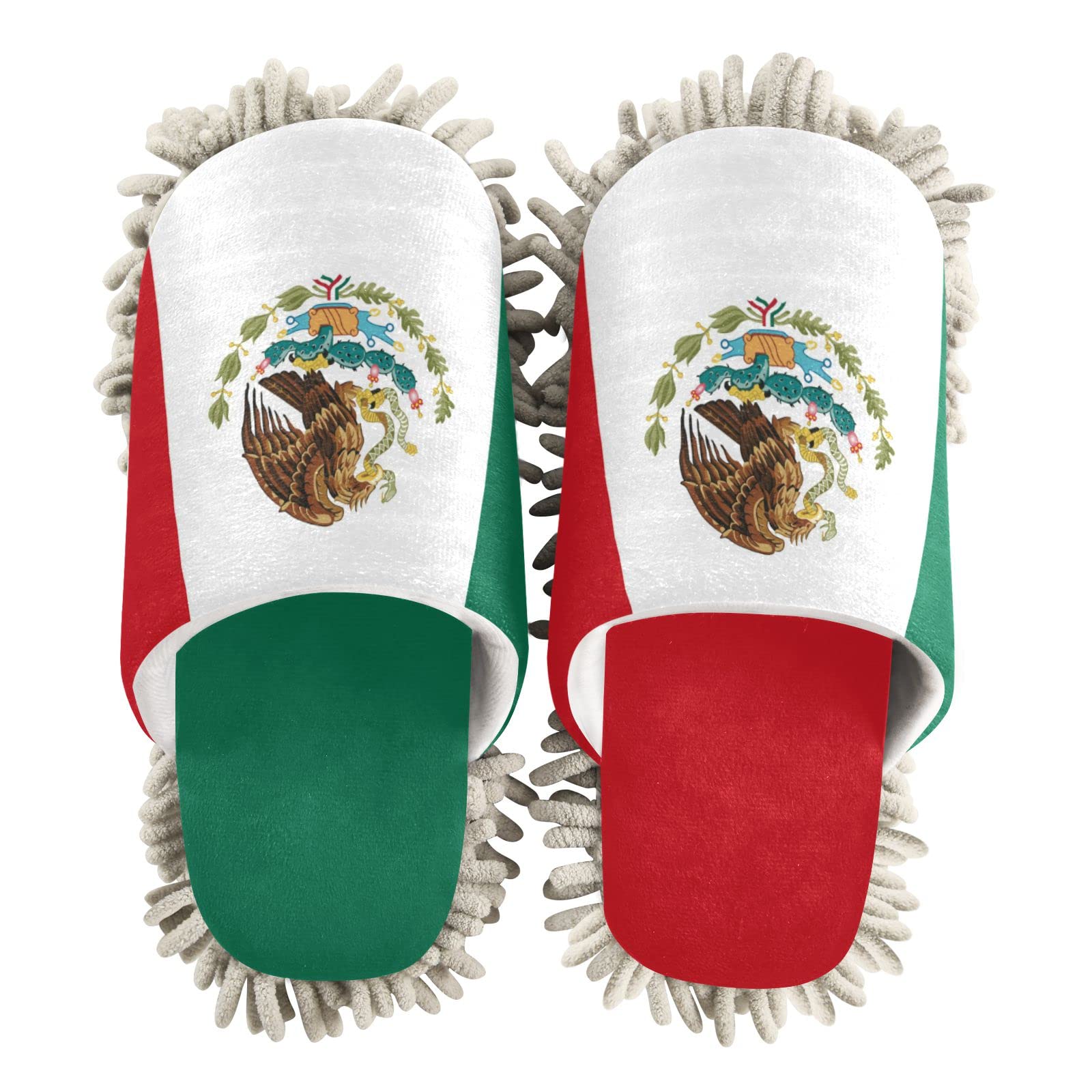 Fisyme Mop Slippers Soft Washable Microfiber Super Chenille Mopping House Home Shoes Mop Slippers for Floor Cleaning