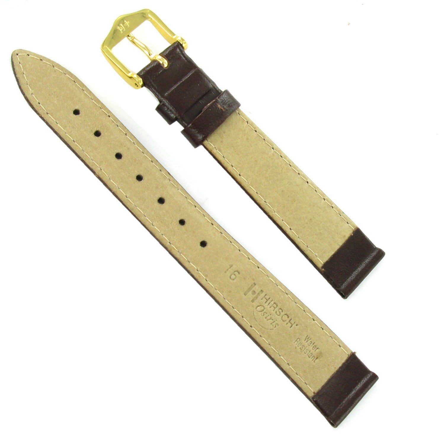 Milano 16mm Hirsch Osiris Genuine Leather Lightly Padded Ladies Brown Watch Band Strap