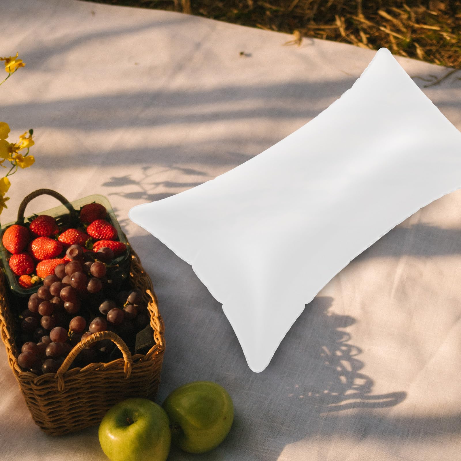 Cuscino Gonfiabile da Campeggio in Pvc Leggero, Supporto Testa e Vita | Design Trasparente, Pieghevole e Portatile, Adatto per Giardino e Cucina, per Riposo e Sostegno Quotidiano