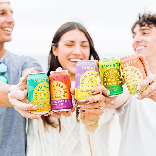 Vista 8 de Yerba Mate Espumante de Jengibre por Tama Tea - Bebida Energética Natural Sin Azúcar con Frutas y Hierbas Reales - Alternativa Saludable de Bebida