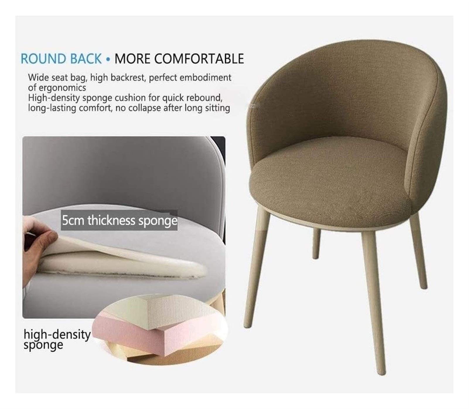 Drewniany zestaw okrągłych krzeseł stołowych 80 cm, brązowy, do biura, hotelu
