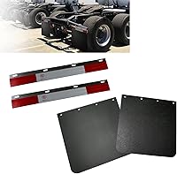 Vista 9 de Pair 24"x3" Angled Reflector Strips Mud Flap Hanger for Semi Truck Trailer Conspicuity Safety Caution Mudflap Hanger Reflector Top Plates with