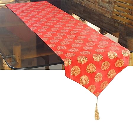 Pink Parrot- Dupion Silk Table Runner -12x70 inch-1pc