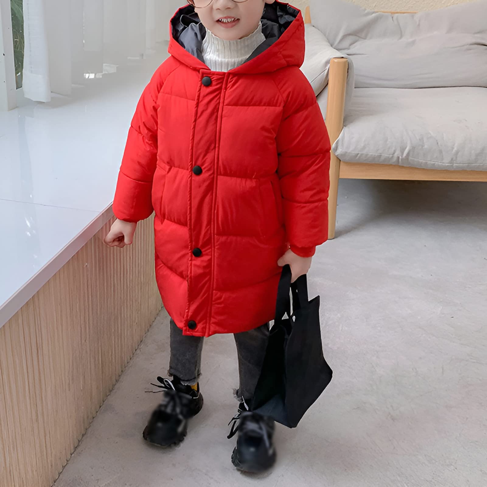 amropi Mantel Kinder Mädchen Jacke mit Kapuze Winterjacke Wintermantel Kinderjacke für 2-10 Jahre
