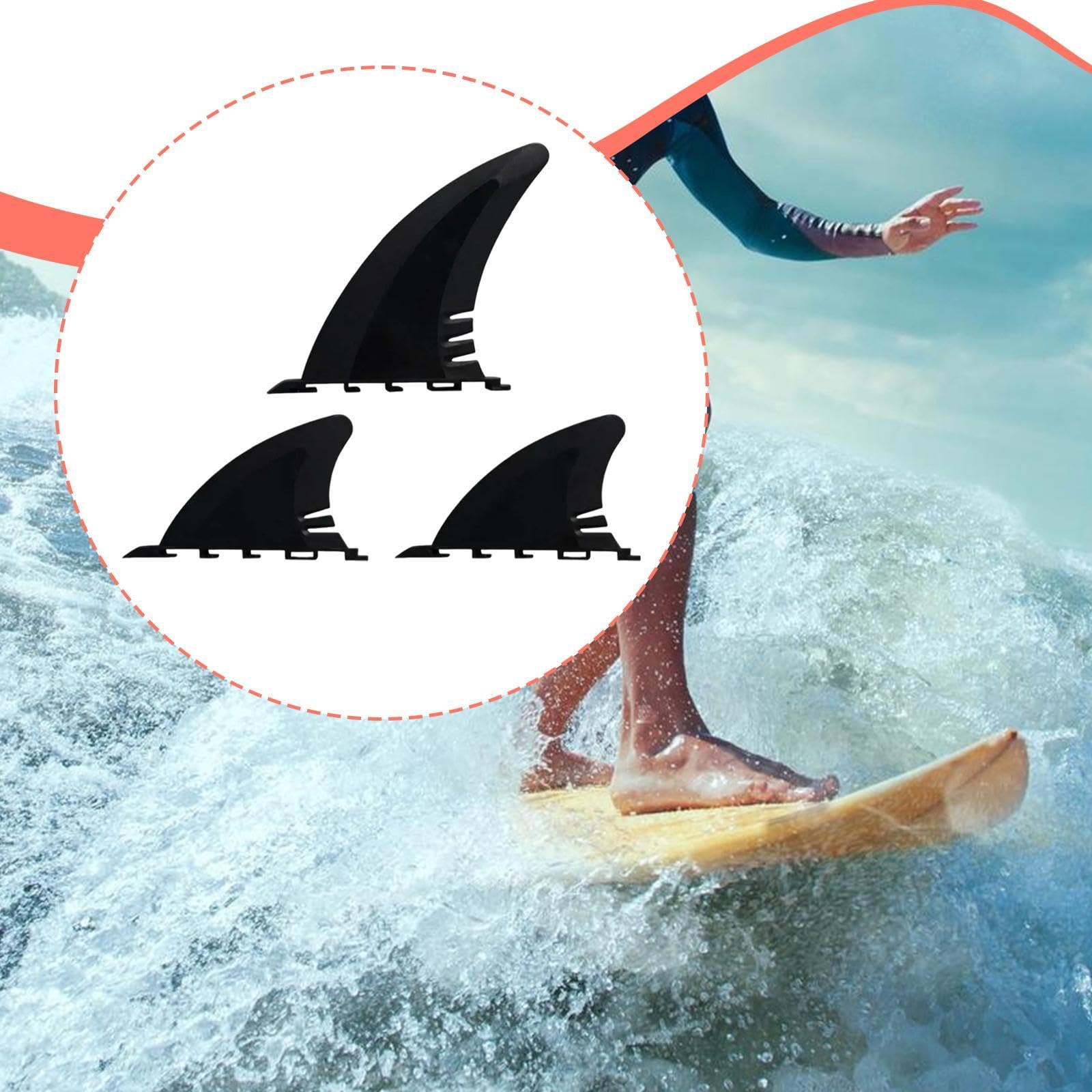 Lot de 3 Ailerons de Surf en PVC, Pièces de Rechange Légères et Universelles