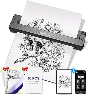WBWTATTOO Portable Printers Wireless for Travel,Upgraded Travel Mobile Small Printer for Home,Inkless Thermal Bluetooth Mi Price In India