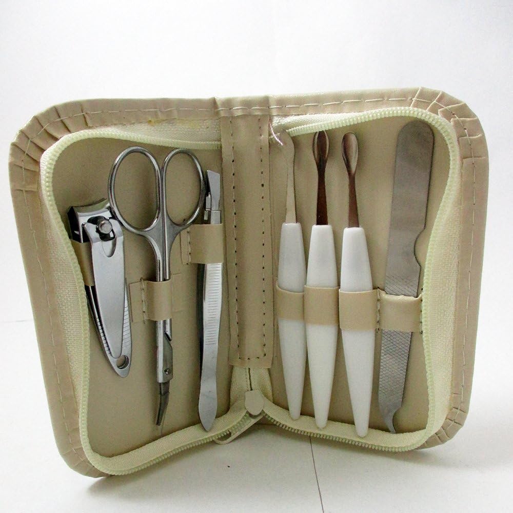 New 7 Pc Pedicure Manicure Set Nail Clipper Cleaner Beauty Kit Case Tools Travel image 2