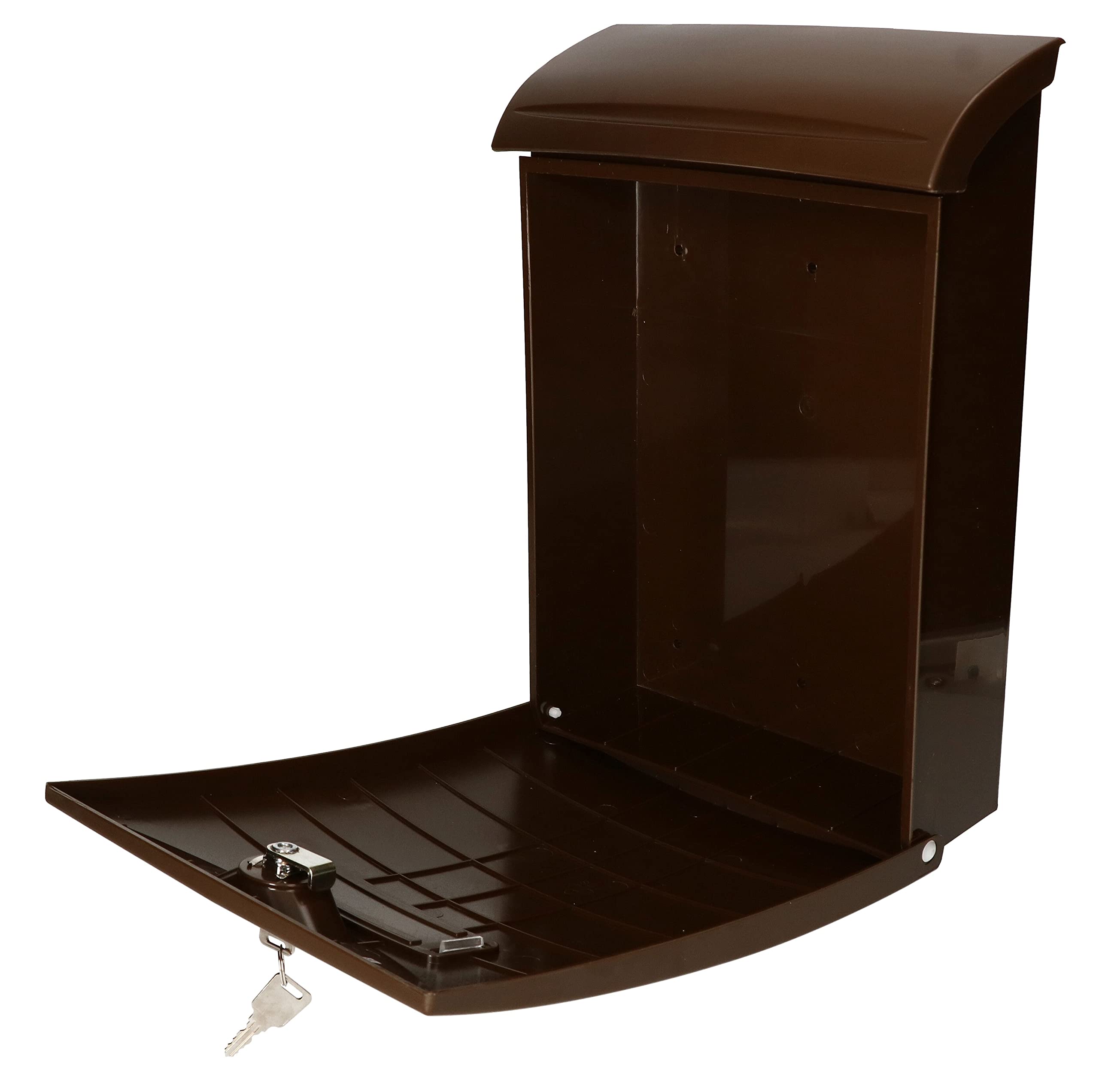 KOTARBAU® Buzón Exterior de plástico, Buzón marrón 235 x 90 x 340 mm, Buzón de Pared, Buzón con 2 Llaves, Tornillos incluidos, Buzón Correos Exterior, Buzon plástico con Placa para Nombre