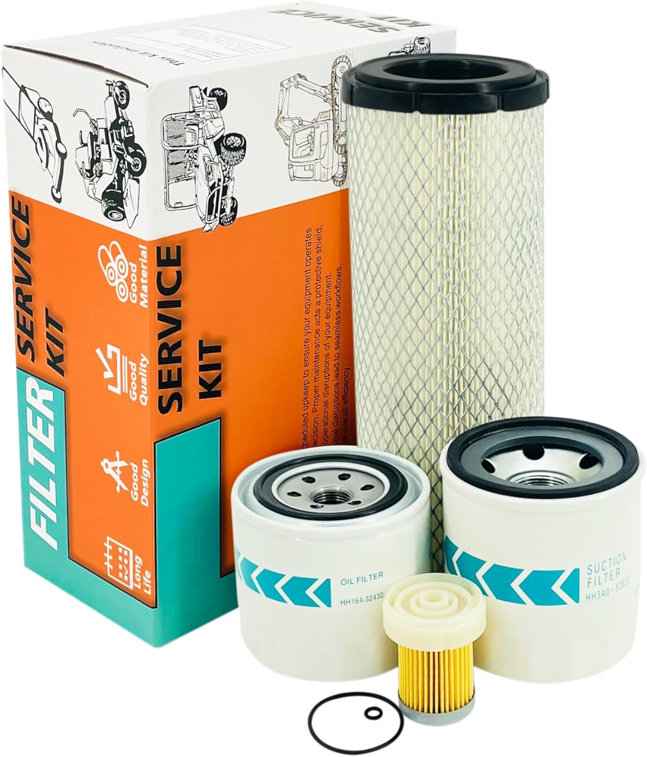 Filter Maintenance Kit TA040-93230 HH164-32430 6A320-59930 HH3A0-82623 Air/Oil/Fuel/Hyd Fit for K-bota L3800 L3700SU L3400 L3200 L2800 L2501 Tractors