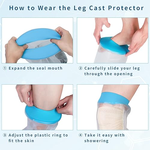 Miniatura 3 de SUPERNIGHT Cubierta impermeable para rodilla para ducha, cubiertas de línea PICC para adultos de rodilla, protector de molde reutilizable