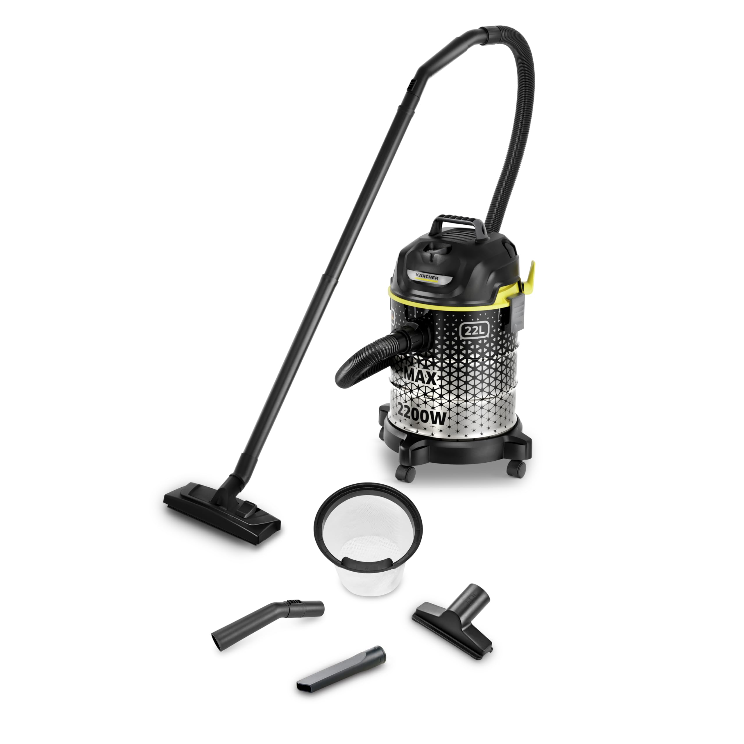 Karcher Drum Vacuum Cleaner, 2200W Max Power with 22L Container and Blower Function