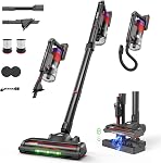 ElecKeys 650W Cordless Vacuum Cleaner for Pet Hair & Hardwood Floors, 55kPa Lightweight Vacuum Cleaners with 65 Mins Runtime, Quiet Stick Vac,Charging Dock, Self-Standing, Foldable Tube