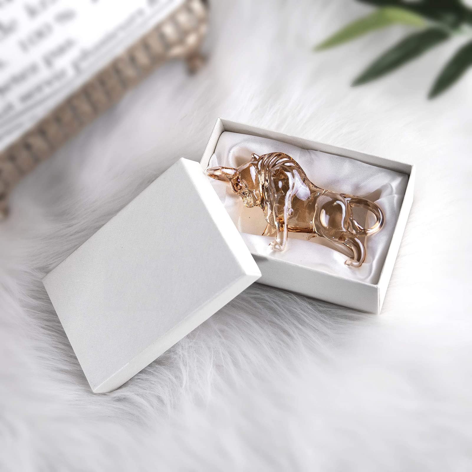 Amazon.co.jp: うしの置物,牛 置物,クリスタルウォールストリートブル