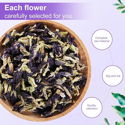 Miniatura 2 de Essuperty - Té de flores de guisante de mariposa- Flores naturales de guisantes de mariposa, flores secas de guisantes de mariposa -Sin cafeína,