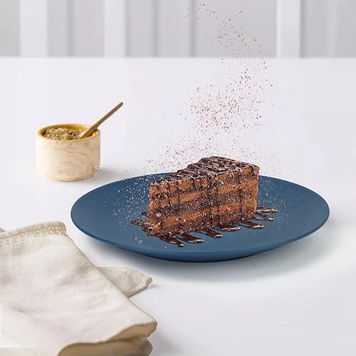 Miniatura 7 de Platos llanos de paja de trigo de 10 pulgadas, irrompibles, juego de 8 platos de plástico aptos para lavavajillas y microondas reutilizables, platos