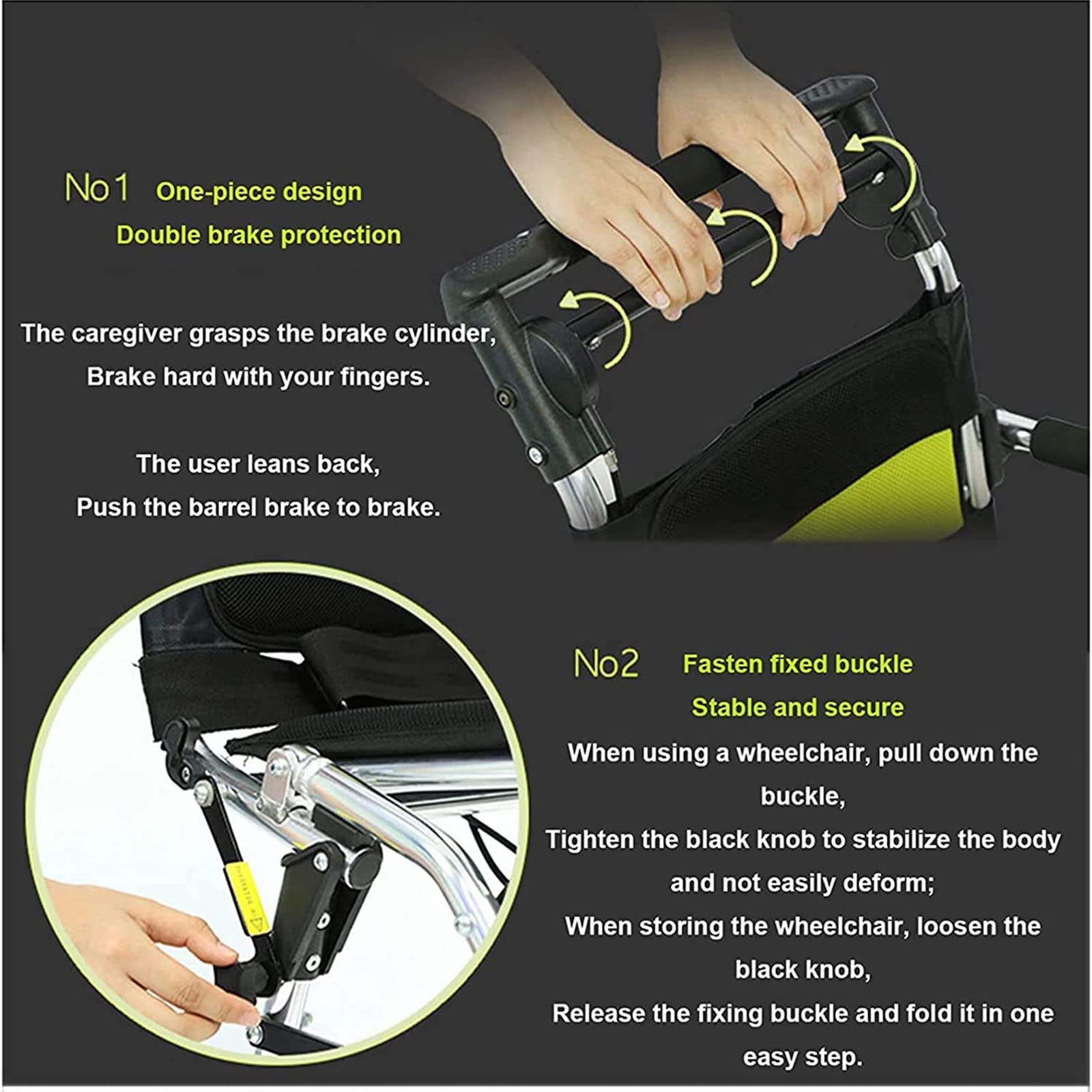 Sillas de ruedas para adultos Silla de Ruedas Plegable Ligera, Silla de Ruedas de Viaje Ultraligera de Aluminio Portátil, Sillas de Ruedas de Transporte Plegables para Discapacitados y Mayores, Capaci