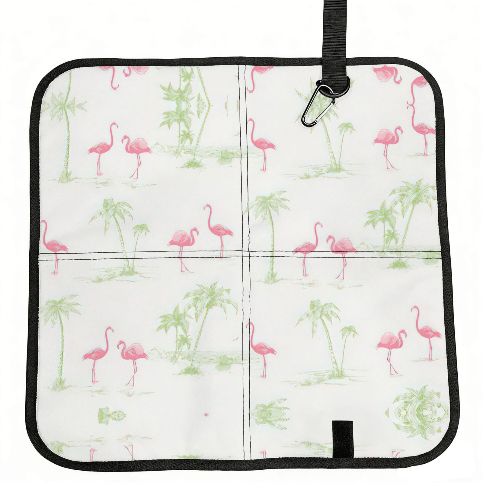 SDEGTHO Pink Flamingos Printed Foldable Seat Pad with Closure, Lightweight Cushion for Airplane Travel Camping
