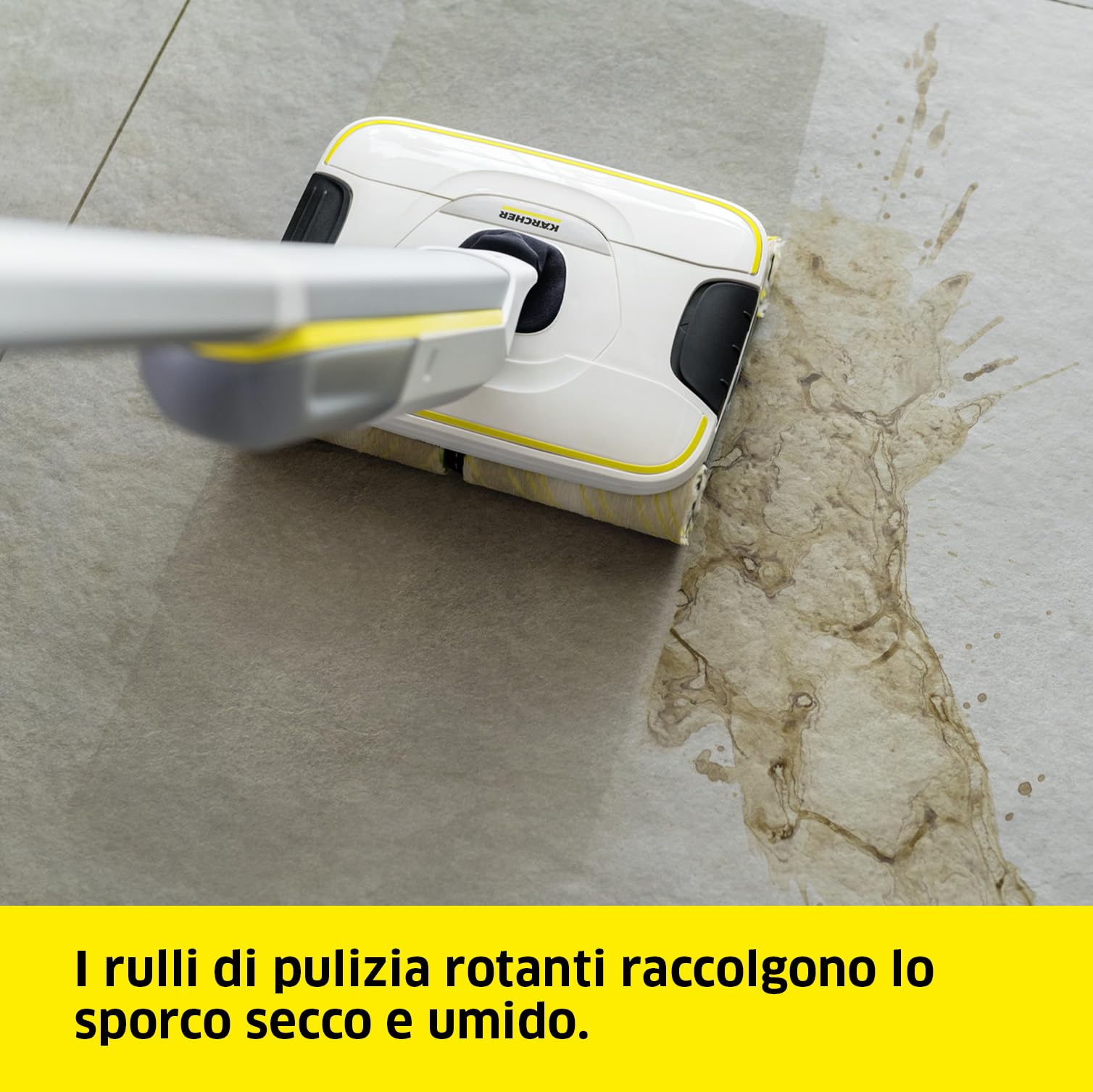 KÄRCHER Lavapavimenti FC 8 Smart Signature Line, Cordless, Lavapavimenti a batteria con 4 rulli rotanti in microfibra montati, App, 60 min autonomia, Pet friendly, Aspira e Lava in una sola passata.