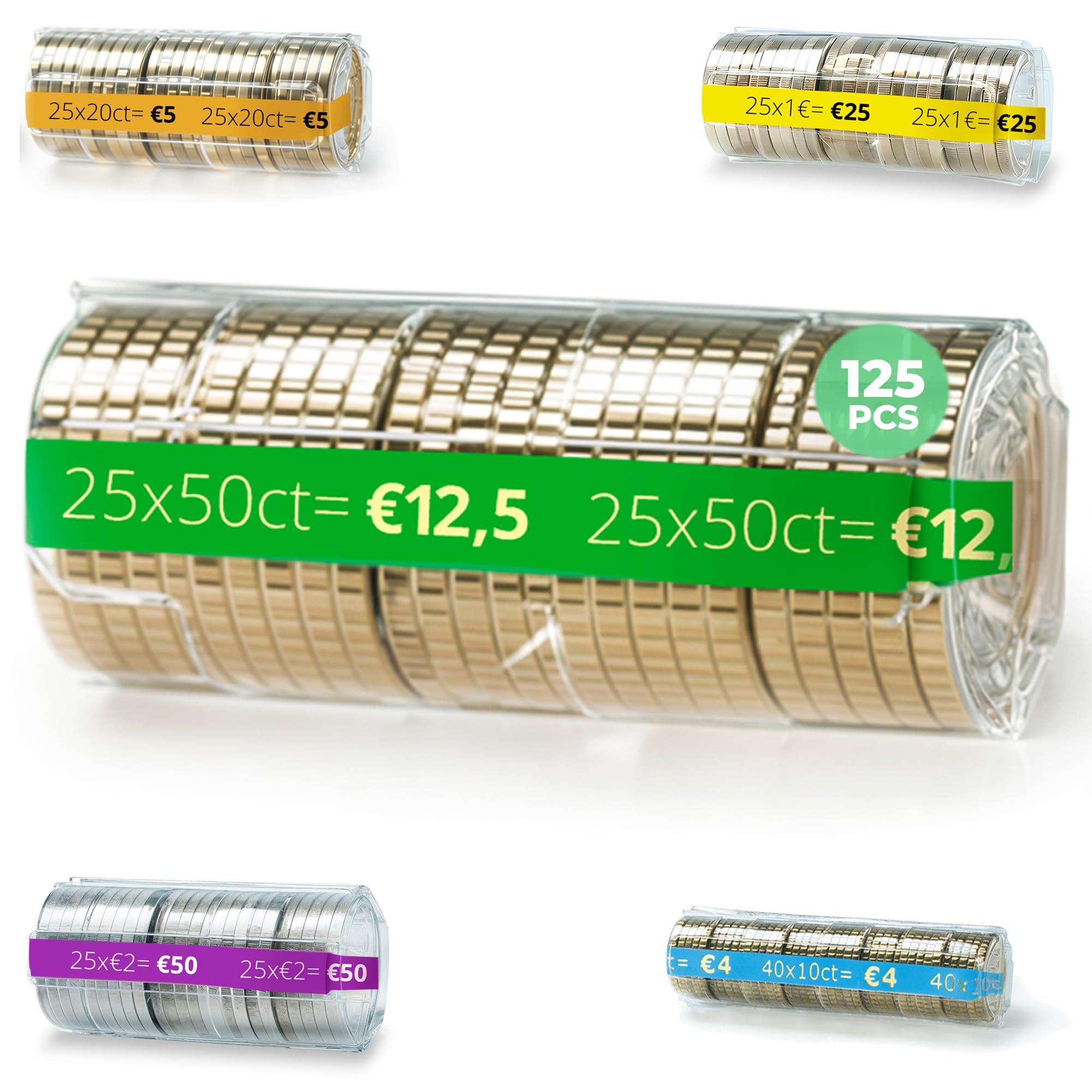 AF® – 200 blisterverpakkingen voor munten | Mix 25 blisterverpakkingen met 1 ,2 en 5 cent munten 25 blisterverpakkingen voor munten 1 euro, 50 cent, 20 cent en 10 cent voor het bewaren van munten (25