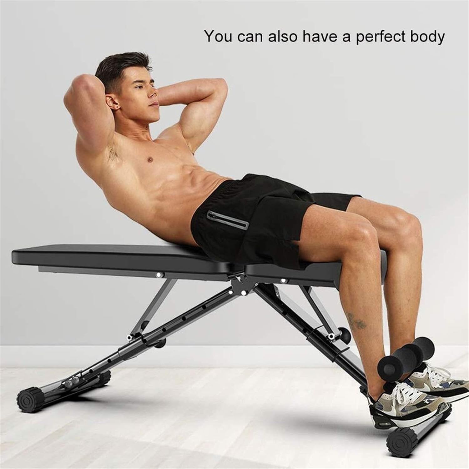 Standard Weight Benches Sports Weightlifting Bed Multi-Functional Exercise Chair Dumbbell Bench Sit-Up Bed Abdominal Exercise Folding, Bearing 200KG