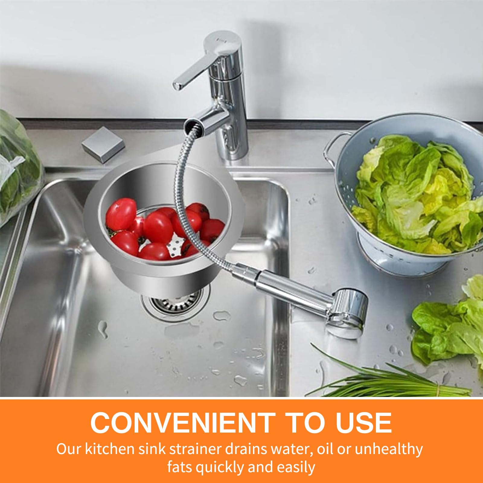 Stainless Steel Swan Sink Strainer Basket,Cestello Filtro per Lavello da Cucina Swan in Acciaio Inossidabile,Cestello per Lavello in Acciaio Inossidabile,Cestello per Lavello Swan