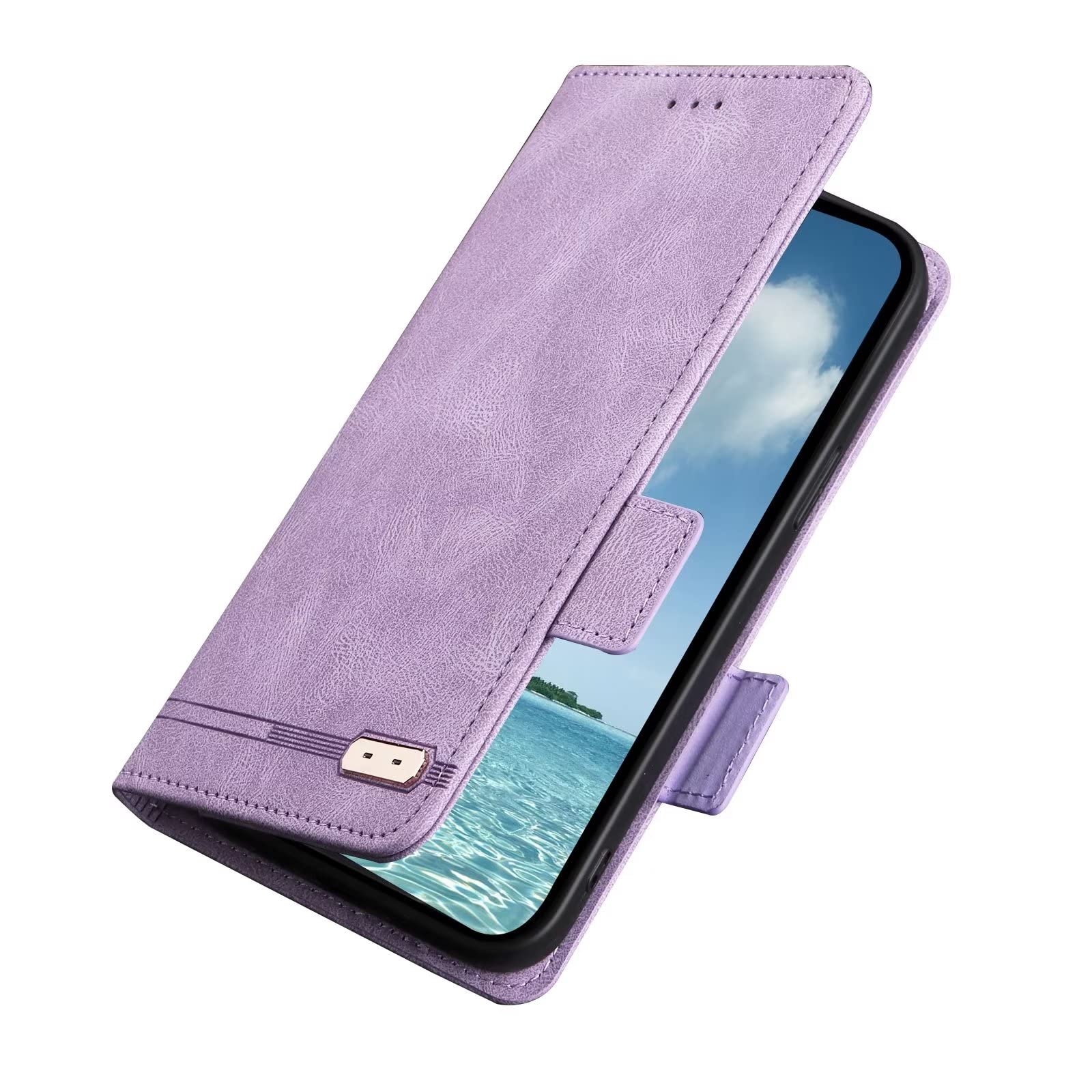 COQUE Per la Custodia del Telefono Nokia C32, la Custodia Protettiva con Patta di Chiusura Magnetica Design dello Slot per schede Incorporato-Viola