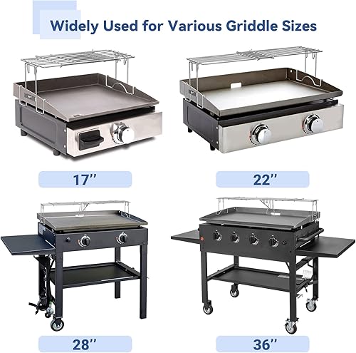 Miniatura 4 de Skyflame Rejilla de calentamiento ajustable para parrillas de 17, 22, 28, 36 pulgadas, rejilla de cocina universal de acero inoxidable, accesorios